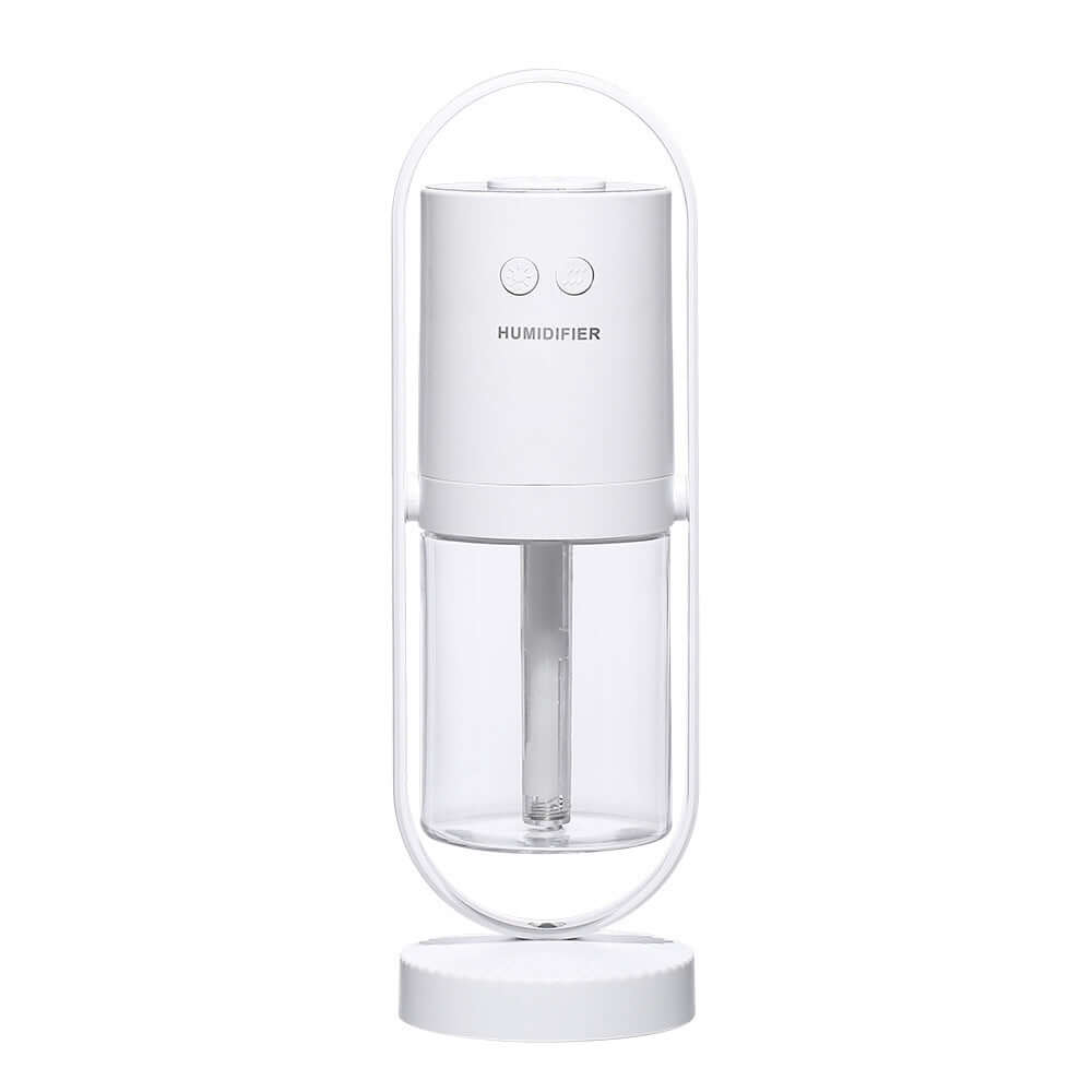 Magic Shadow USB air humidifier with sleek design and visible water tank for optimal mist release.