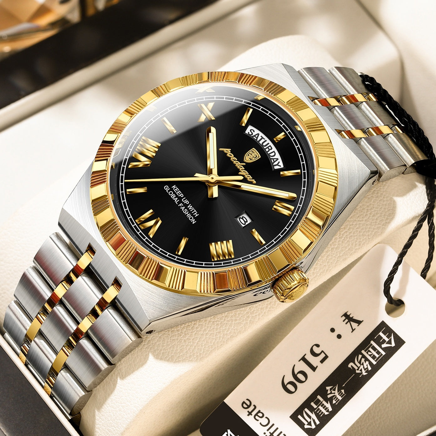 Trendy Men’s Waterproof Night Light Watch