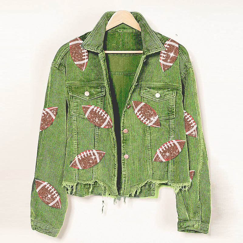 Women’s Corduroy Rugby Print Jacket”