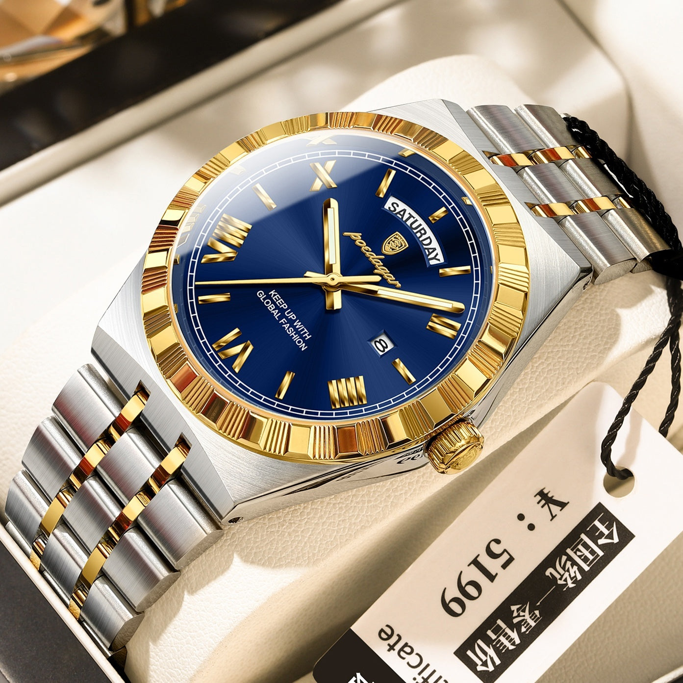 Trendy Men’s Waterproof Night Light Watch