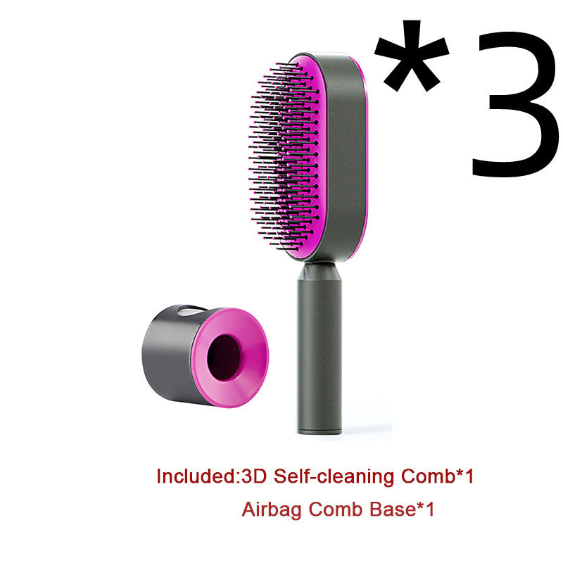 Scalp Massage Hair Brush – Anti-Frizz & Self-Cleaning