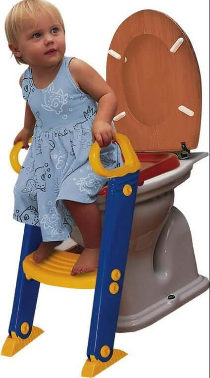 Child using a Children Toilet Ladder for safe and easy potty training at home.