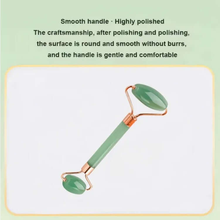 Smooth and polished Gua Sha roller designed for face massage and skincare, promoting relaxation and improving skin texture.