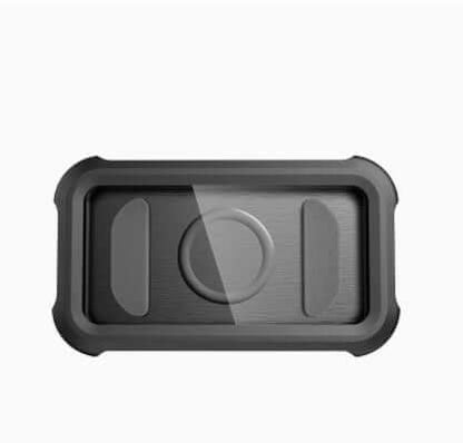 Waterproof box of bathroom mobile phone rack, black plastic, wall-mounted design for toilet use.