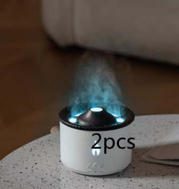 Volcano Flame Ultrasonic Essential Oil Humidifier with soothing mist and flame light effect.