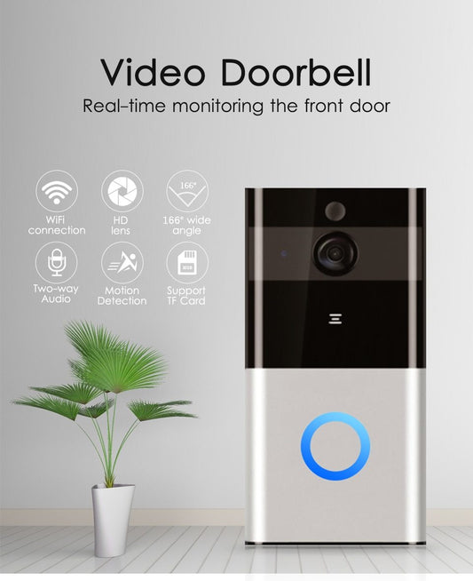 Marlboze 720P WiFi Smart Video Doorbell with motion detection and night vision for home security.