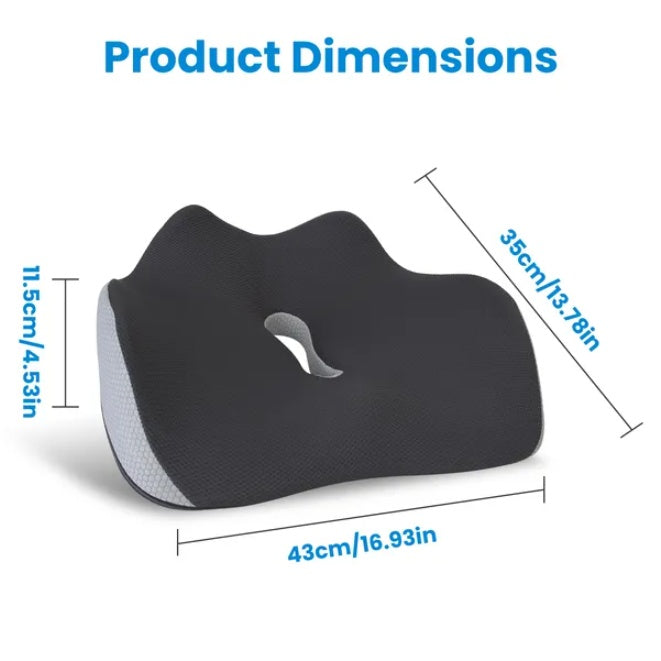 Memory sponge cushion product dimensions showing length, width, and height features.