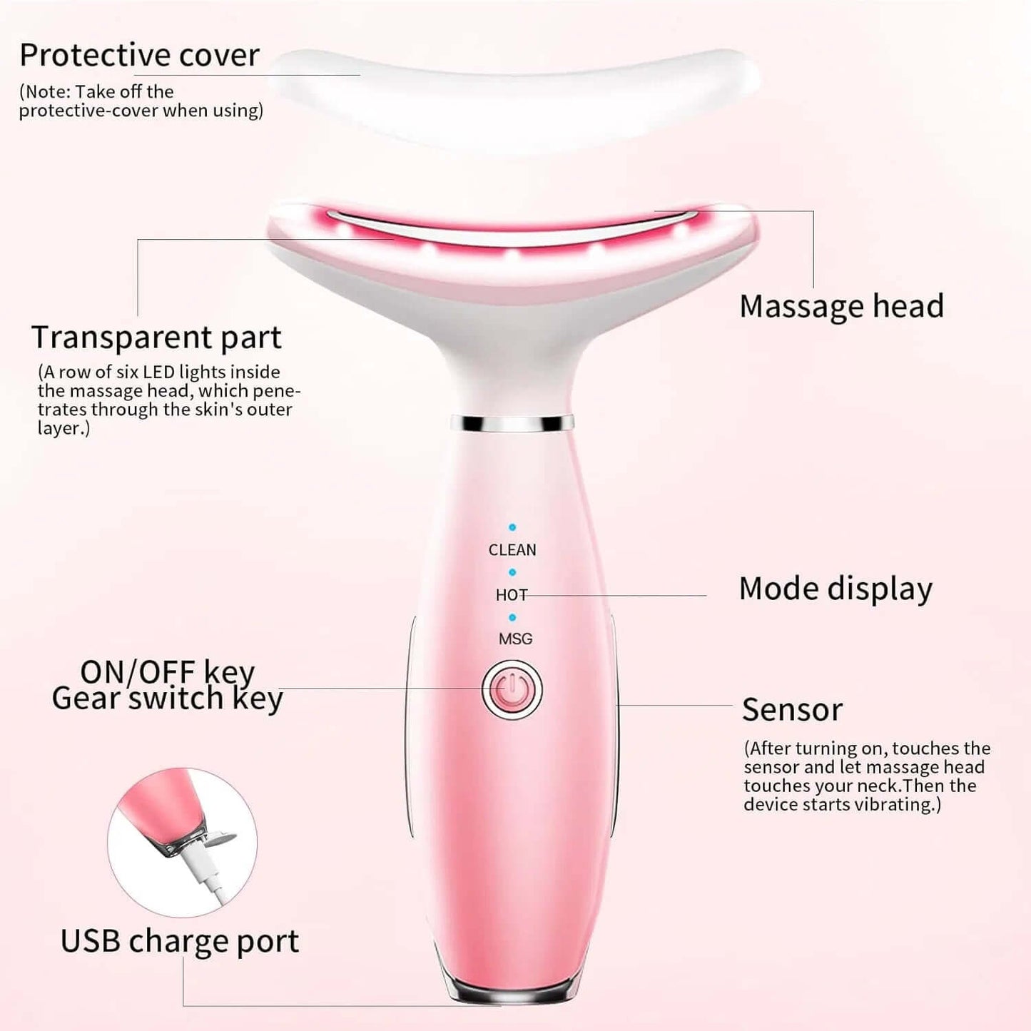 3-in-1 Neck & Face Sculpting Massager with Heat and Vibration
