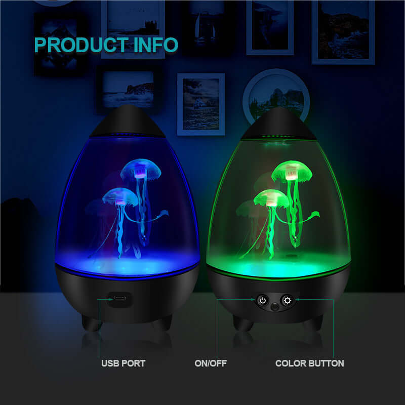 Jellyfish lamp USB powered with color changing lights, modern night light for creative decoration.