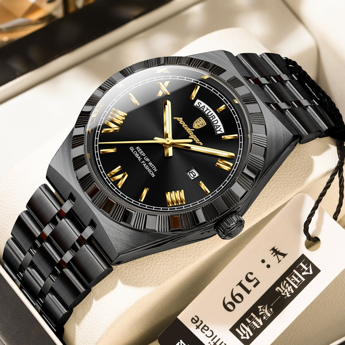 Trendy Men’s Waterproof Night Light Watch