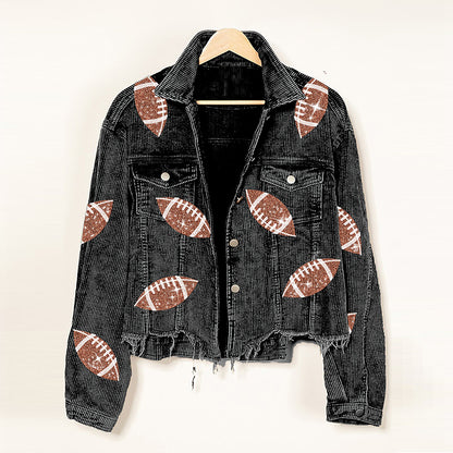 Women’s Corduroy Rugby Print Jacket”