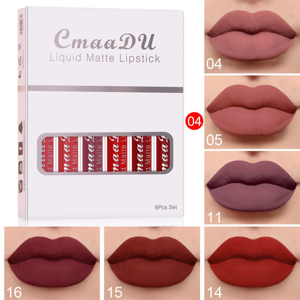 6-Piece Matte Waterproof Long-Lasting Lipstick Set