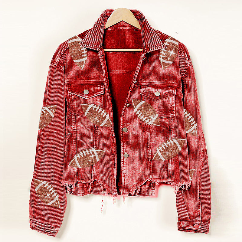 Women’s Corduroy Rugby Print Jacket”