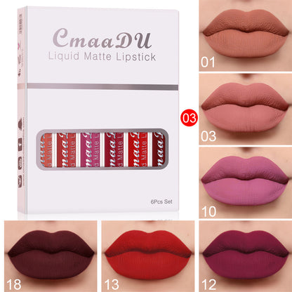 6-Piece Matte Waterproof Long-Lasting Lipstick Set