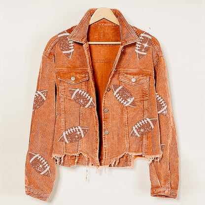 Women’s Corduroy Rugby Print Jacket”