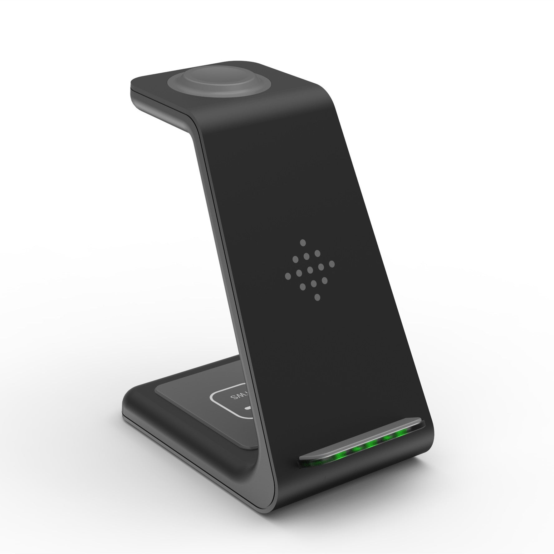 3 in 1 fast charging station wireless charger stand for phone holder with sleek design and multiple device support.
