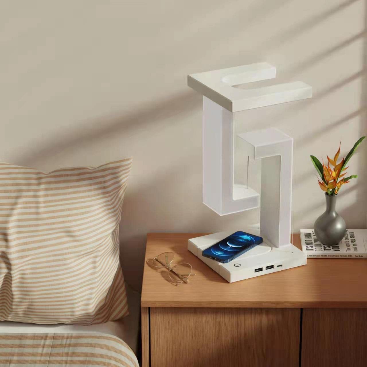 Creative Floating Balance Lamp with Wireless Phone Charging
