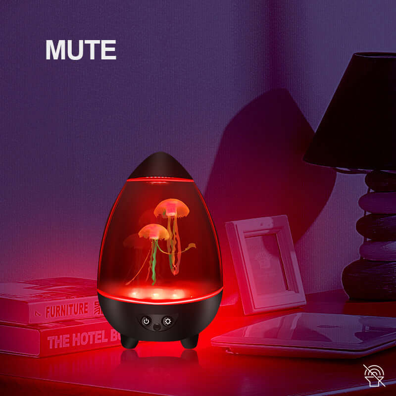 Jellyfish Lamp USB powered small night light with red illumination, modern decoration with mute feature.