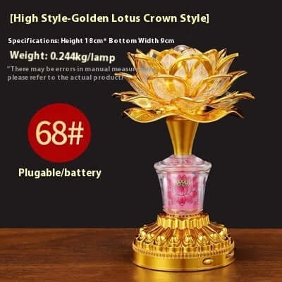 Lotus lamp with golden crown style, perfect for colorful gradient ambiance in any home decor.