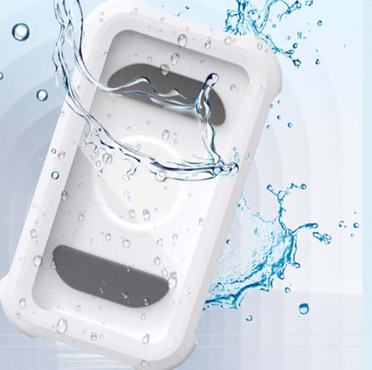 waterproof bathroom mobile phone rack with water splashes, adjustable angle, creative design for wall hanging