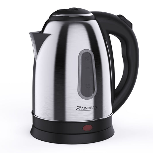 Electric kettle 1.8L stainless steel water boiler with auto shut-off feature and boil dry protection.