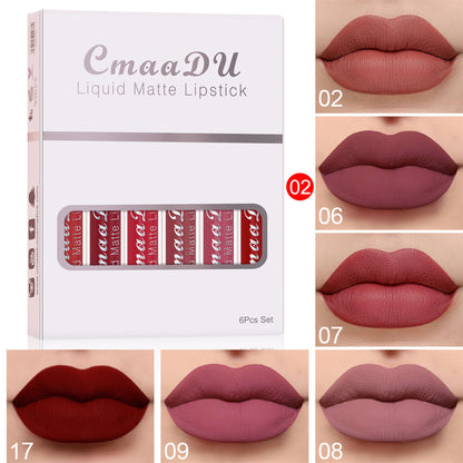 6-Piece Matte Waterproof Long-Lasting Lipstick Set