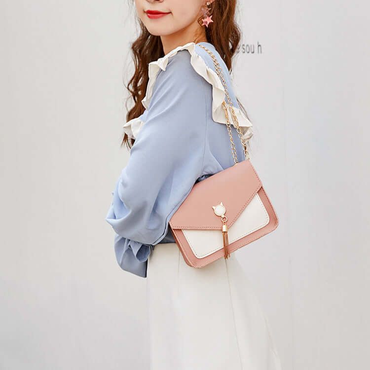 Cute Cat Tassel Small Messenger Bag