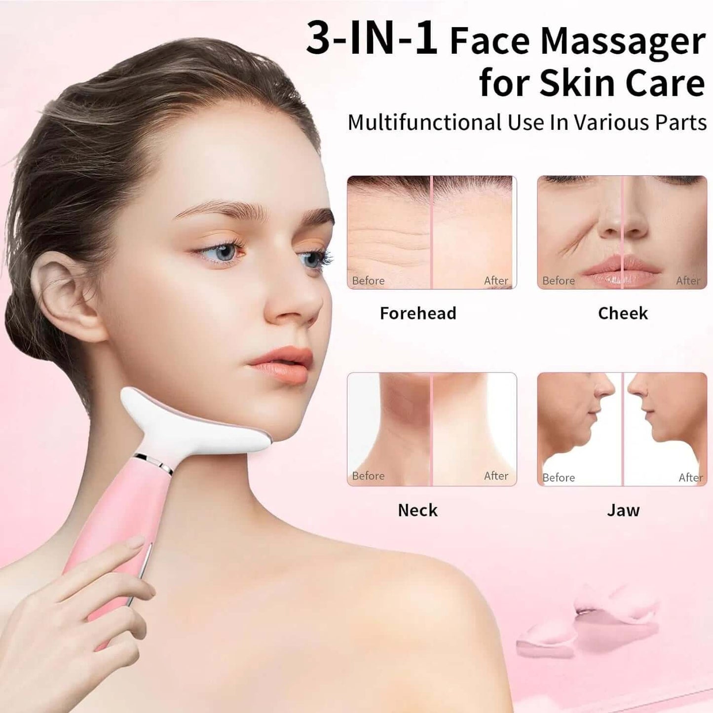 3-in-1 Neck & Face Sculpting Massager with Heat and Vibration