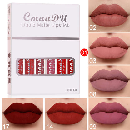 6-Piece Matte Waterproof Long-Lasting Lipstick Set