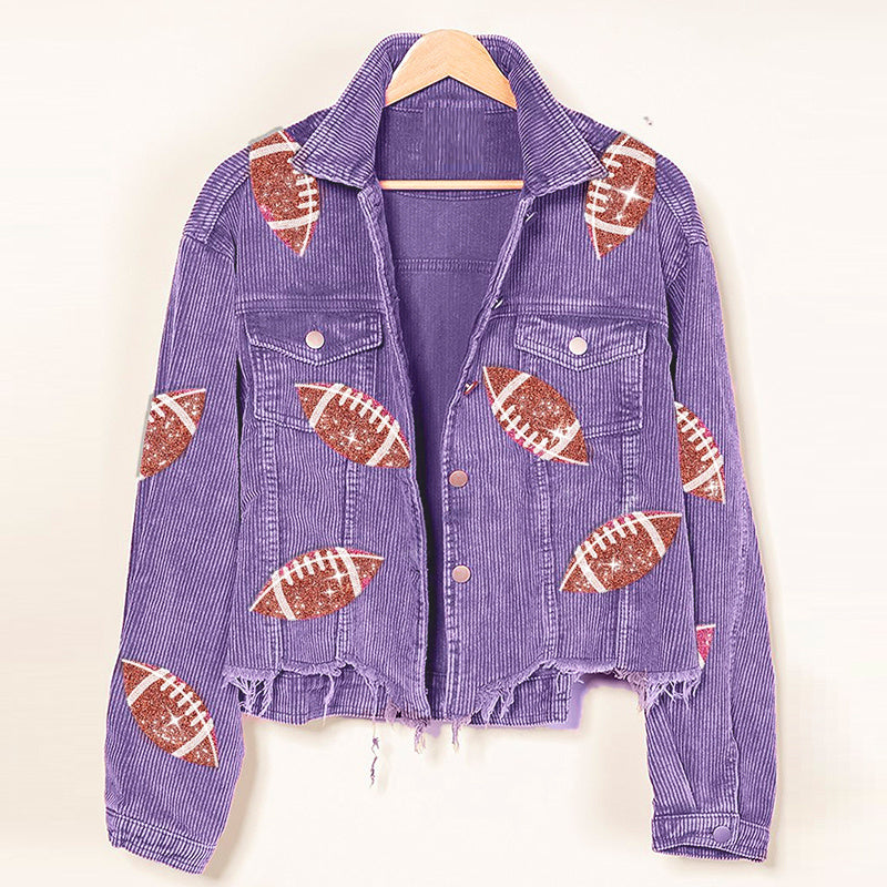 Women’s Corduroy Rugby Print Jacket”