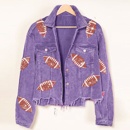 Women’s Corduroy Rugby Print Jacket”